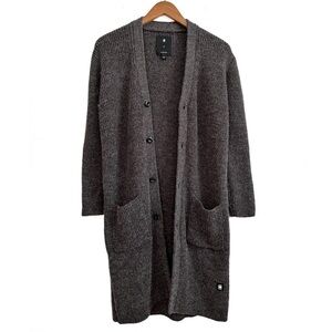 G-star Raw Wool Alpaca Oversized Longline Button Down Knit Cardigan Sweater